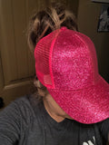 CC Ponytail Cap - hot pink