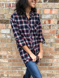 Navy Plaid Shirt - Aunt Lillie Bells