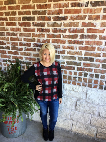 Red and Black Plaid Top - Aunt Lillie Bells