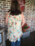 Taupe fall floral dress in our boutique aunt lillie bells