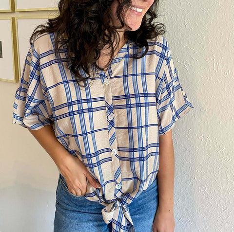  blue plaid top in our online store aunt lillie bells