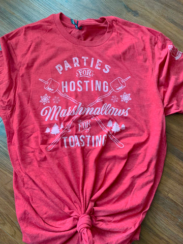 parties for hosting marshmallows for toasting graphic tee at aunt lillie bells boutique 