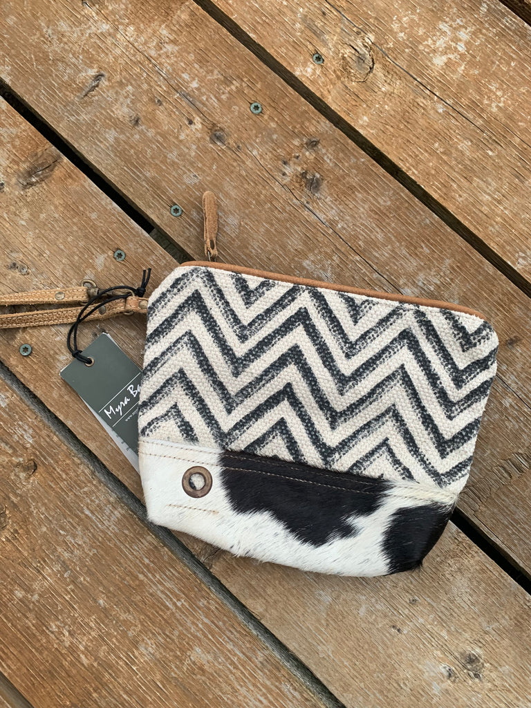 myra wristlet, cowhide and canvas in our western boutique aunt lillie bells