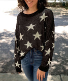 star sweater in black and white