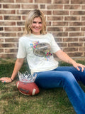 leopard football tee in our online store aunt lillie bells