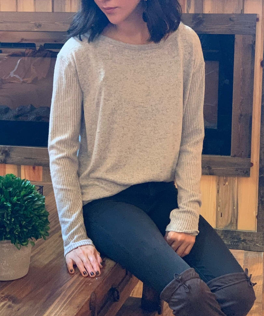 grey sweater for fall and winter in our boutique aunt lillie bells