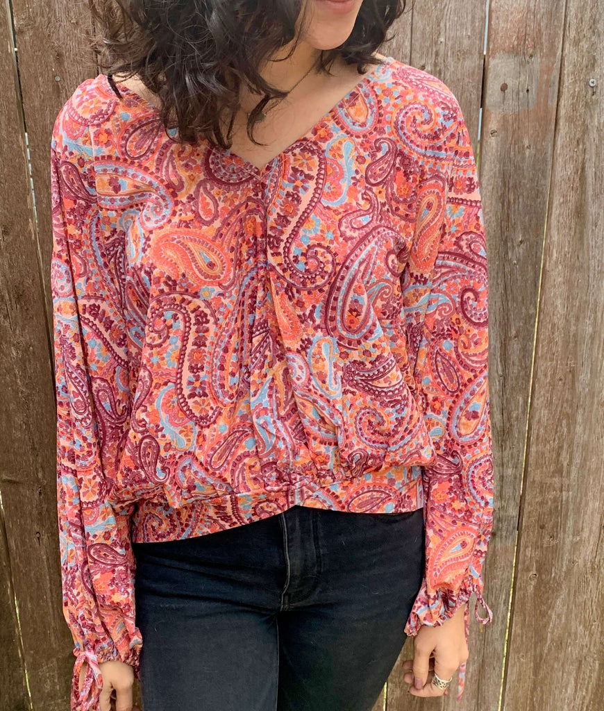 pink paisley fashion top in our boutique aunt lillie bells