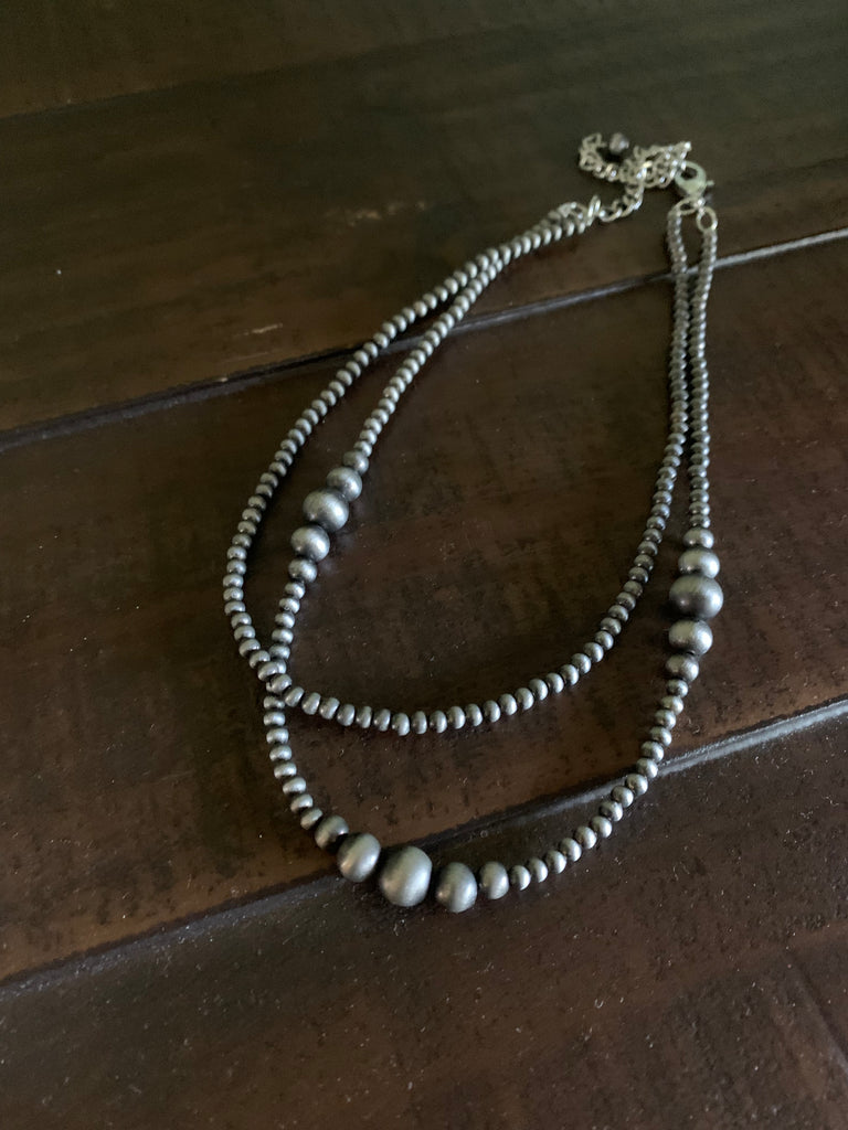 faux navajo pearl necklace two strands
