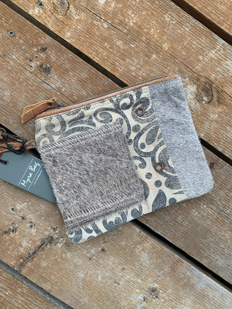 myra cowhide wristlet in our western boutique aunt lillie bells