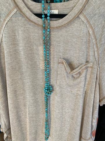 distressed turquoise bead necklace