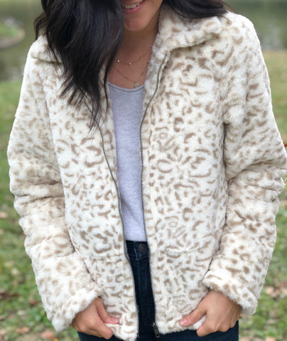 Ivory Leopard Print Jacket