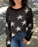 black and white star lightweight sweater in our boutique aunt lillie bells