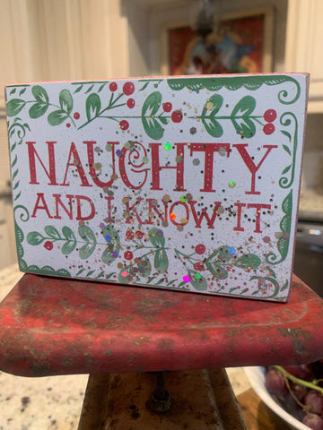 naughty and i know it block Christmas decorations 