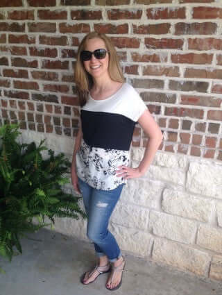 Black And White Floral Print Top on sale in our boutique aunt lillie bells