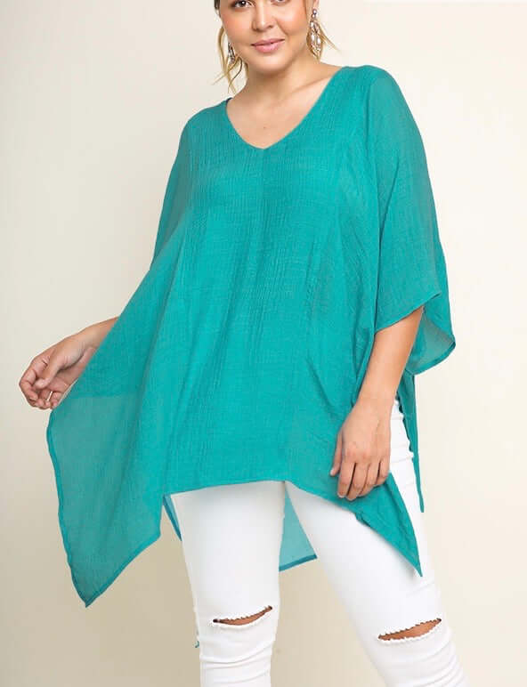 aqua top or coverup in plus sizes from umgee