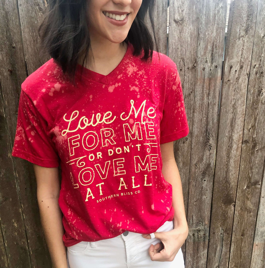 love me for me graphic tee for valentines day in our boutique aunt lillie bells