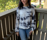 Black and White Tie Dye Top