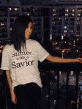 Sinner with a Savior christian graphic t-shirt