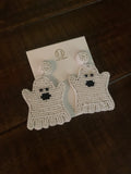 Halloween ghost bead earrings in our boutique aunt lillie bells