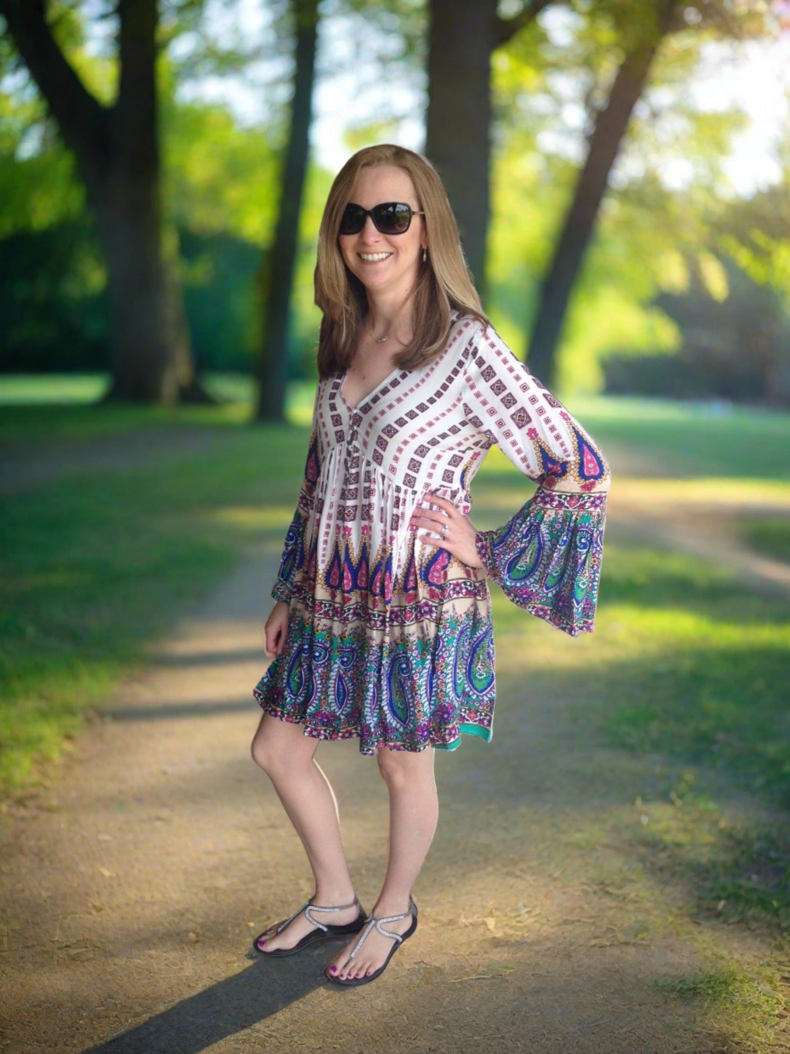 Print Peasant Dress Print Peasant Dress