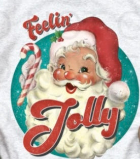 Feelin' Jolly Christmas tee vintage santa